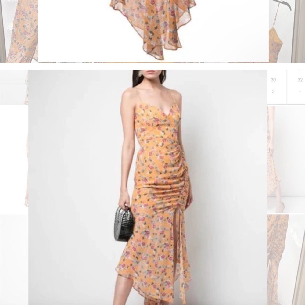 NICHOLAS Floral Print Dress In Honey Multi Silk